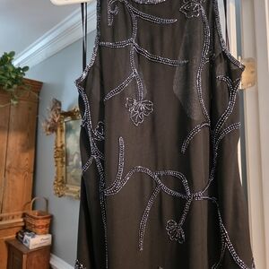 Elegant Black Beaded Prom Dress